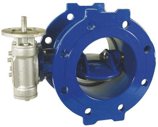 Затвор дисковый AVK с двойным эксцентриком серия 756/102-021 PN16 DN450 с седлом из нержавеющей стали, редуктор (IP67) с ISO-фланцем