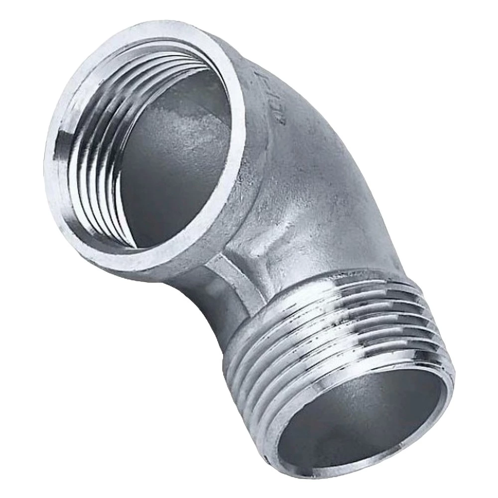 Отвод (уголок) DN.ru ВР-НР-316 3″ Ду80 Ру16 угол 90°, корпус - нержавеющая сталь 316, присоединение - внутренняя / наружная резьба